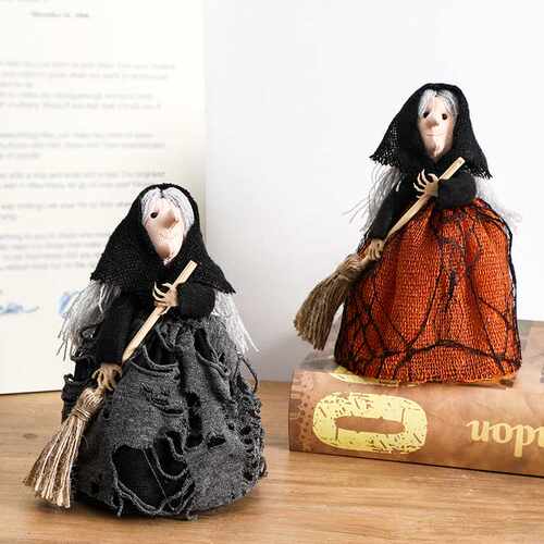 Halloween Broom‑witch Tree‑topper Ornament 女巫树顶星摆件
