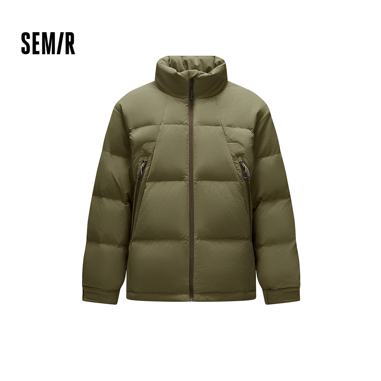 森马肌理感外套立领面包羽绒服男