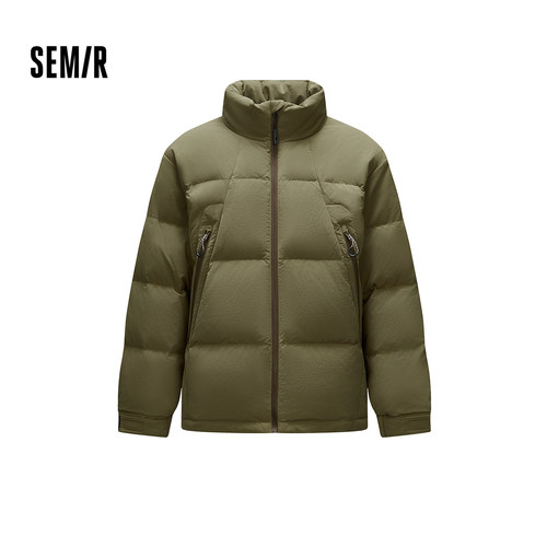 森马肌理感外套立领面包羽绒服男