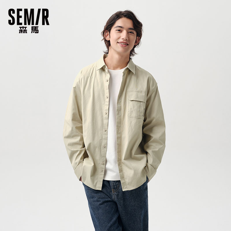 森马长袖衬衫男春季工装上衣潮流