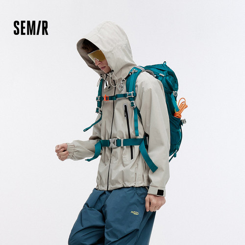 森马夹克户外运动宽松连帽外套男