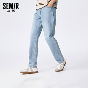 舒适简约休闲日常通勤复古潮流直筒长裤 新款 男2025夏季 森马牛仔裤
