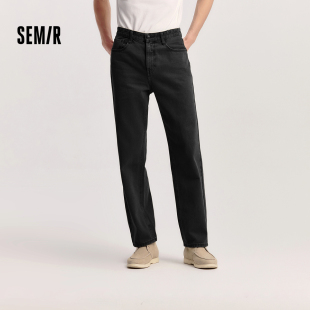 春季 男款 复古水洗宽松直筒长裤 时尚 子 森柔 流行潮搭裤 森马牛仔裤