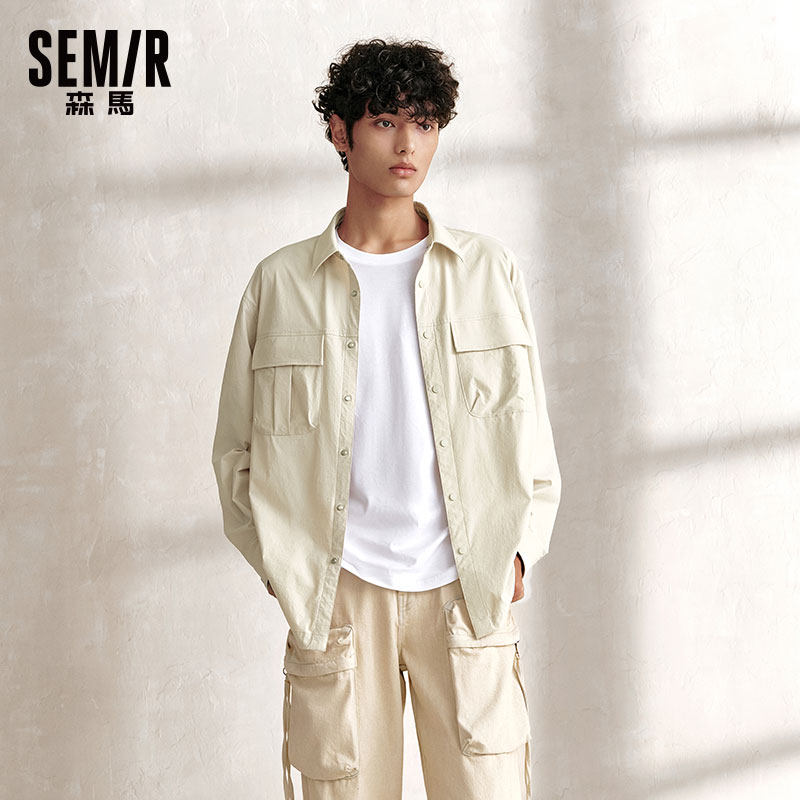 商场同款|森马长袖衬衫男2025春秋新款开衫工装外套男士宽松衬衣,男装,衬衫,淘宝优惠券,粉丝福利购,淘宝优惠卷
