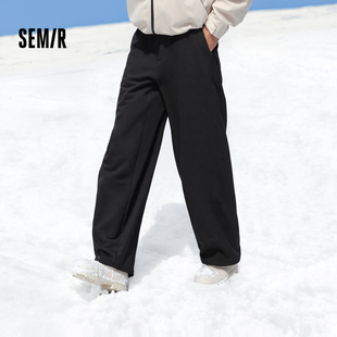 男冬季 潮流抽绳裤 宽松阔腿裤 褶皱垂感弯刀裤 子 2025新款 森马休闲裤