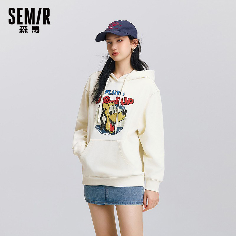 [商场同款]森马迪士尼米奇家族合作系列卫衣女中长款2025春装新款