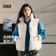 森马棉马甲女士立领简约设计感2025冬季 叠穿宽松三防纯色外套 新款