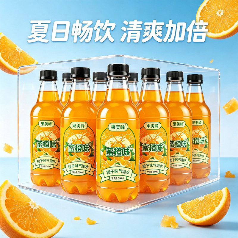 解渴畅饮橙子味气泡水新品促销