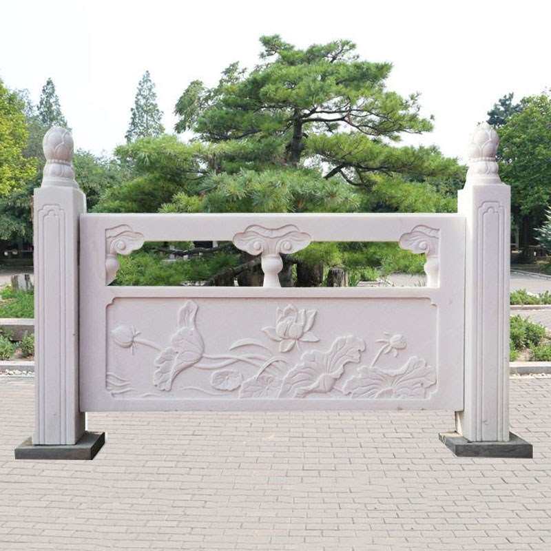 定制石雕石栏杆汉白玉栏板家用新中式围栏户外河道青石石桥护栏浮