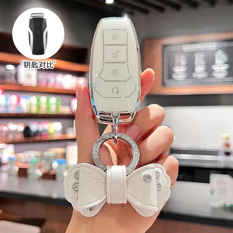 适用比亚迪汉钥匙套海豚车秦plusdmi元唐e2宋pro男ev驱逐舰05扣女