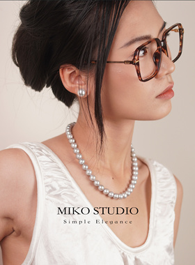 米扣2024夏季新款近正圆淡水珍珠9-10mm项链女颈链轻奢小众时尚