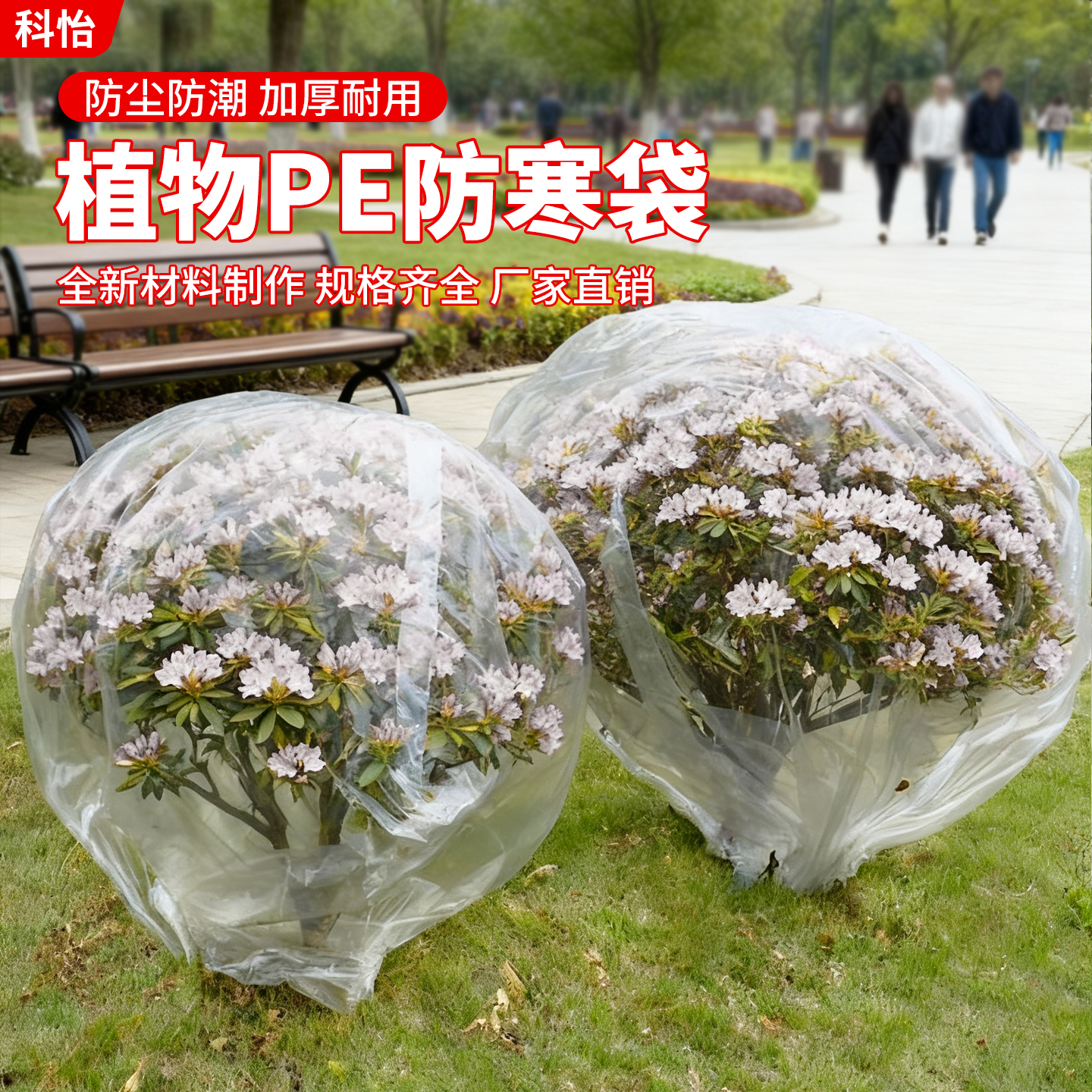 透明塑料膜植物防冻保温袋花卉盆栽防寒保暖罩冬季绿植平口保护套
