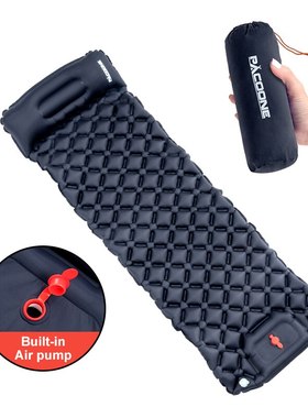 Outdoor Camping Inflatable Mattress Sleeping Pad With Pillow