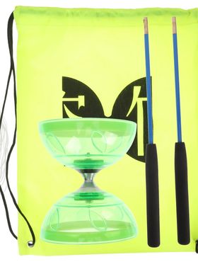 Diabolo Set Toys Classic Fitness Transparent Green Professio
