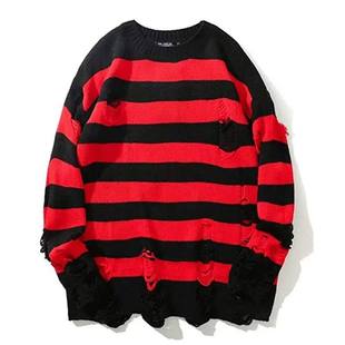 Loose Knitted Sweaters Korean Winter Print Autumn Striped