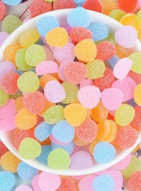 20 Pcs Mini Simulation Candy Pellets Colorful Gummy Flat Bac