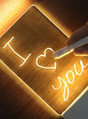 LED Desk Lamp With Message Board Bedroom Decoration Night Li
