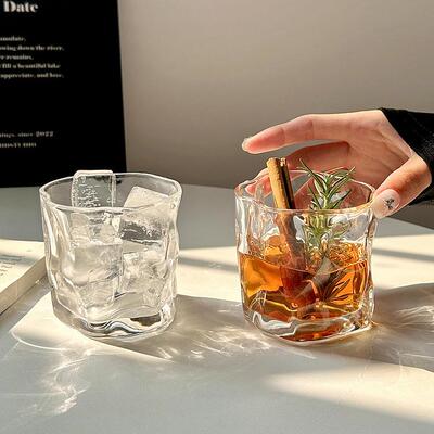 ins风扭扭杯冷饮果汁不规则玻璃杯洋酒啤酒扭曲威士忌水杯