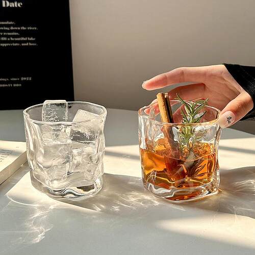 ins风扭扭杯冷饮果汁不规则玻璃杯洋酒啤酒扭曲威士忌水杯