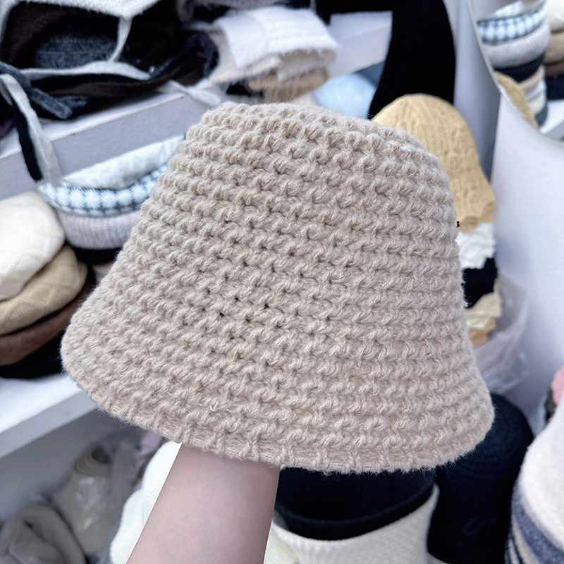 韩国代购东大门新款粗麻花编织渔夫帽女秋冬素颜百搭保暖水桶帽子