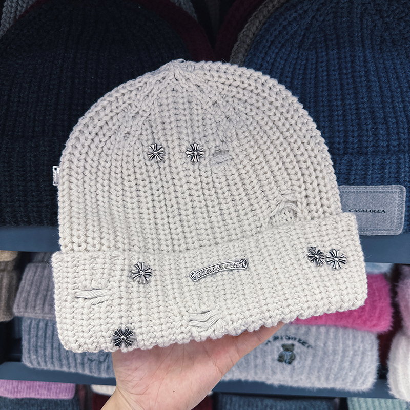 韩国东大门小众十字架针织帽