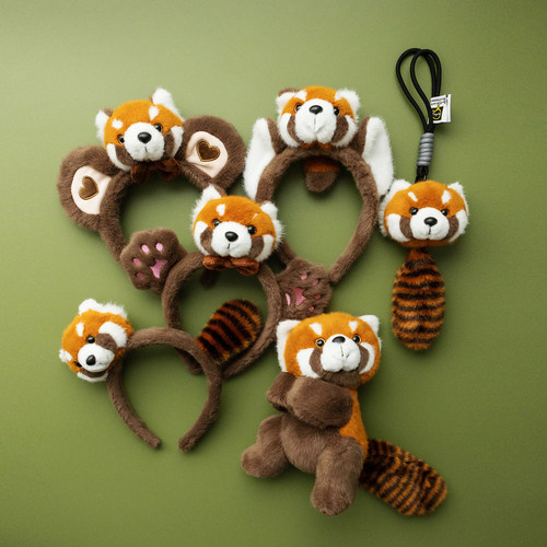 小熊猫周边 动物园发箍 玩偶啪啪圈挂件 儿童发饰 基地同款礼品