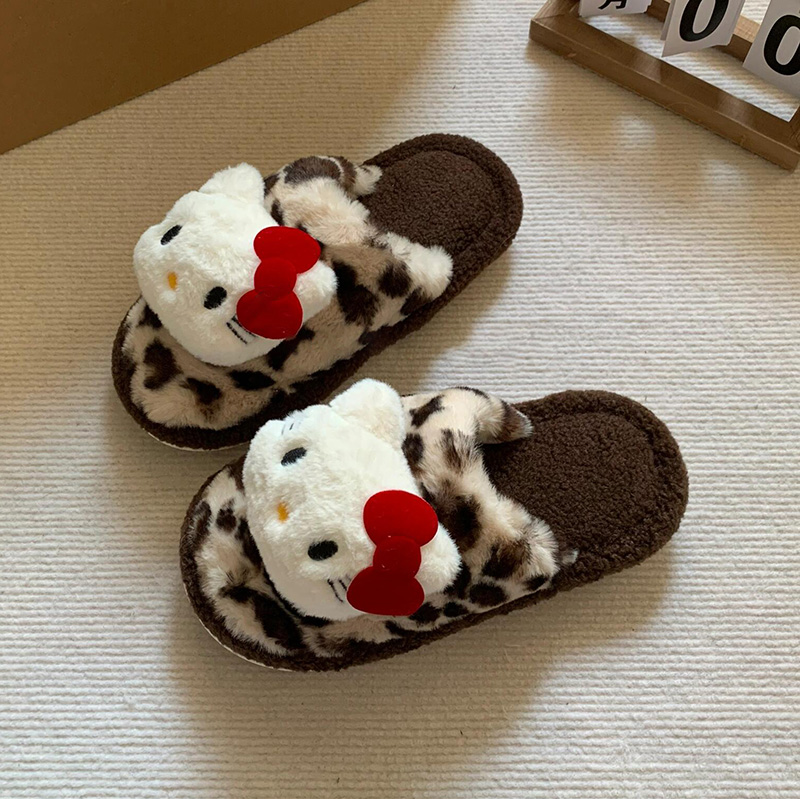 女童哈喽kt棉拖鞋可爱保暖毛毛拖