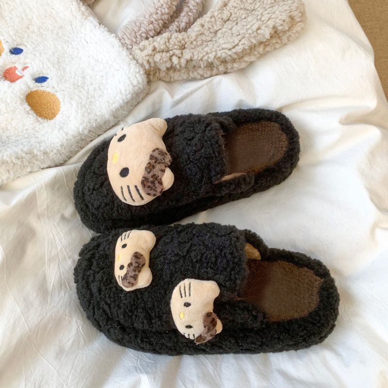 可爱KT猫女童棉拖鞋冬季居家防滑