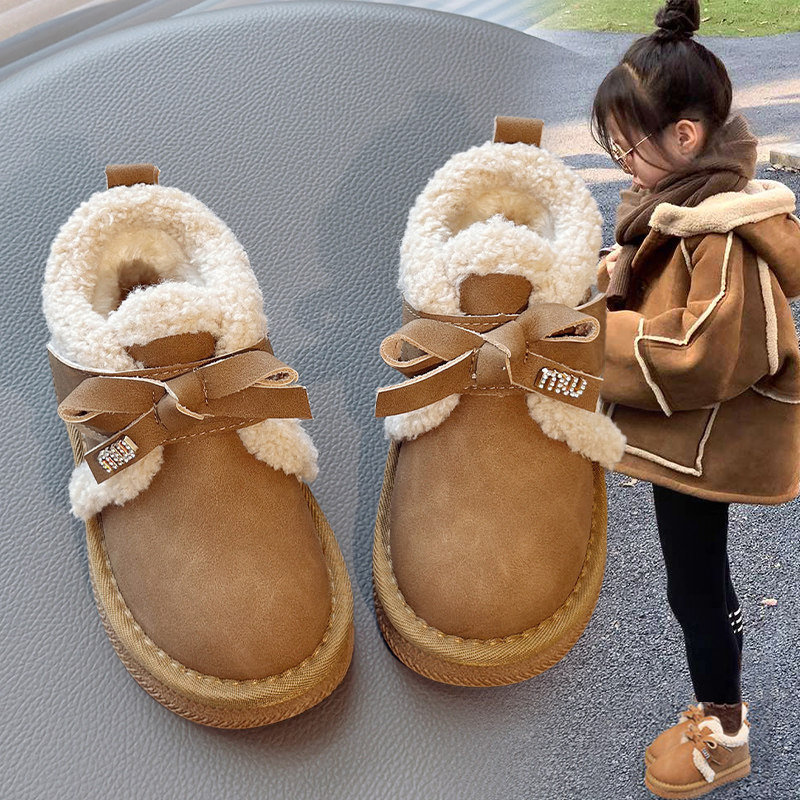 女童加绒鞋子低帮雪地靴2025冬季新款儿童中大童女孩加厚保暖棉鞋,童鞋/婴儿鞋/亲子鞋,雪地靴,淘宝优惠券,粉丝福利购,淘宝优惠卷
