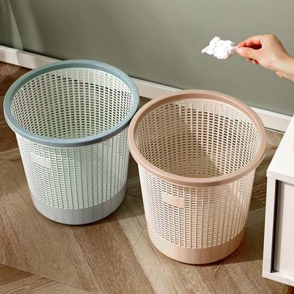 加大号家用纸篓厨房卫生间垃圾桶塑料客厅卧室厕所无盖镂空纸篓