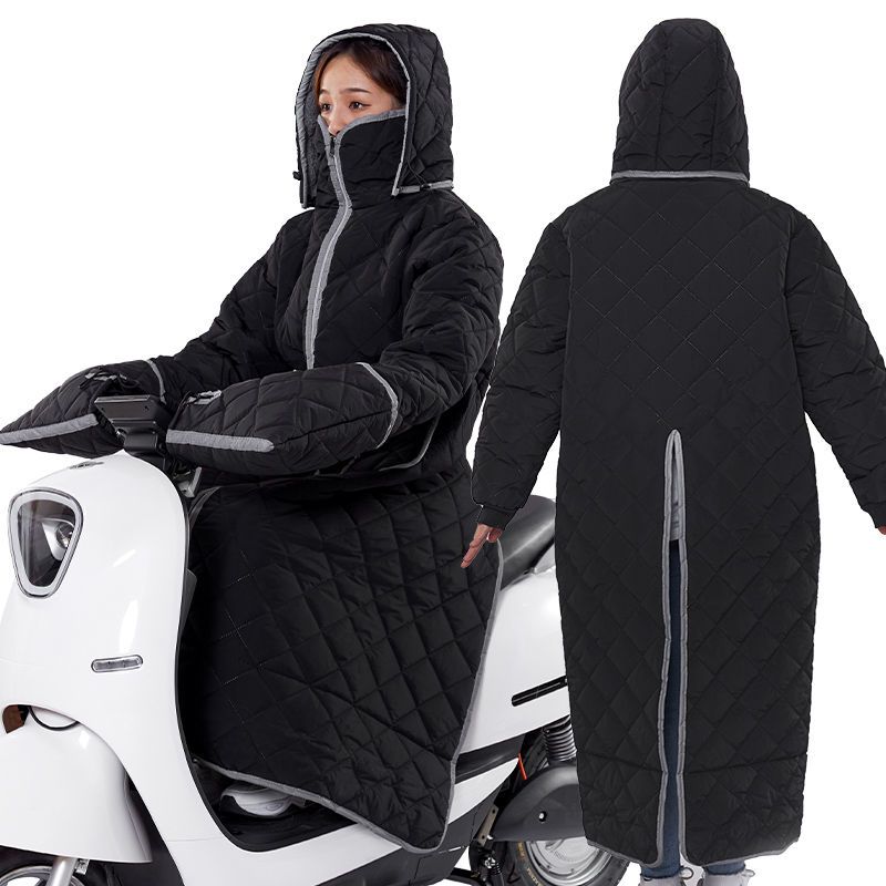 电动车挡风衣加厚冬季新款加绒骑车保暖摩托电瓶车防寒防水挡风被