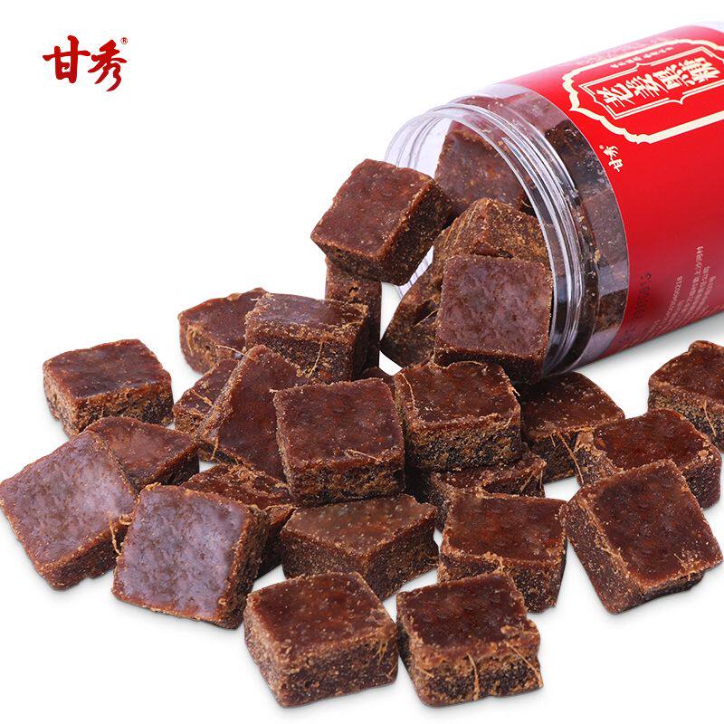甘秀老姜黑糖块黑糖块红糖姜茶纯甘蔗红糖块罐装250g