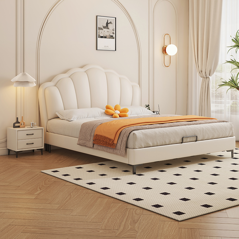 喜临门现代简约轻奢贝壳软包奶油风网红卧室女孩储物轻奢扇形儿童