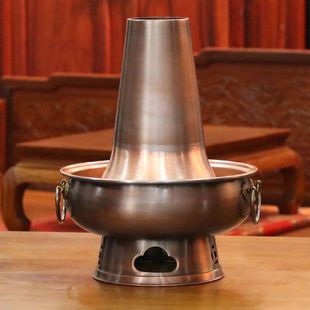 木炭铜火锅涮锅专用家用火锅炉特厚老式纯铜加厚老北京铜锅全铜