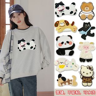 缝在衣服上的装饰品缝制新款毛巾绣卡通图案布贴衣服装饰羽绒服卫
