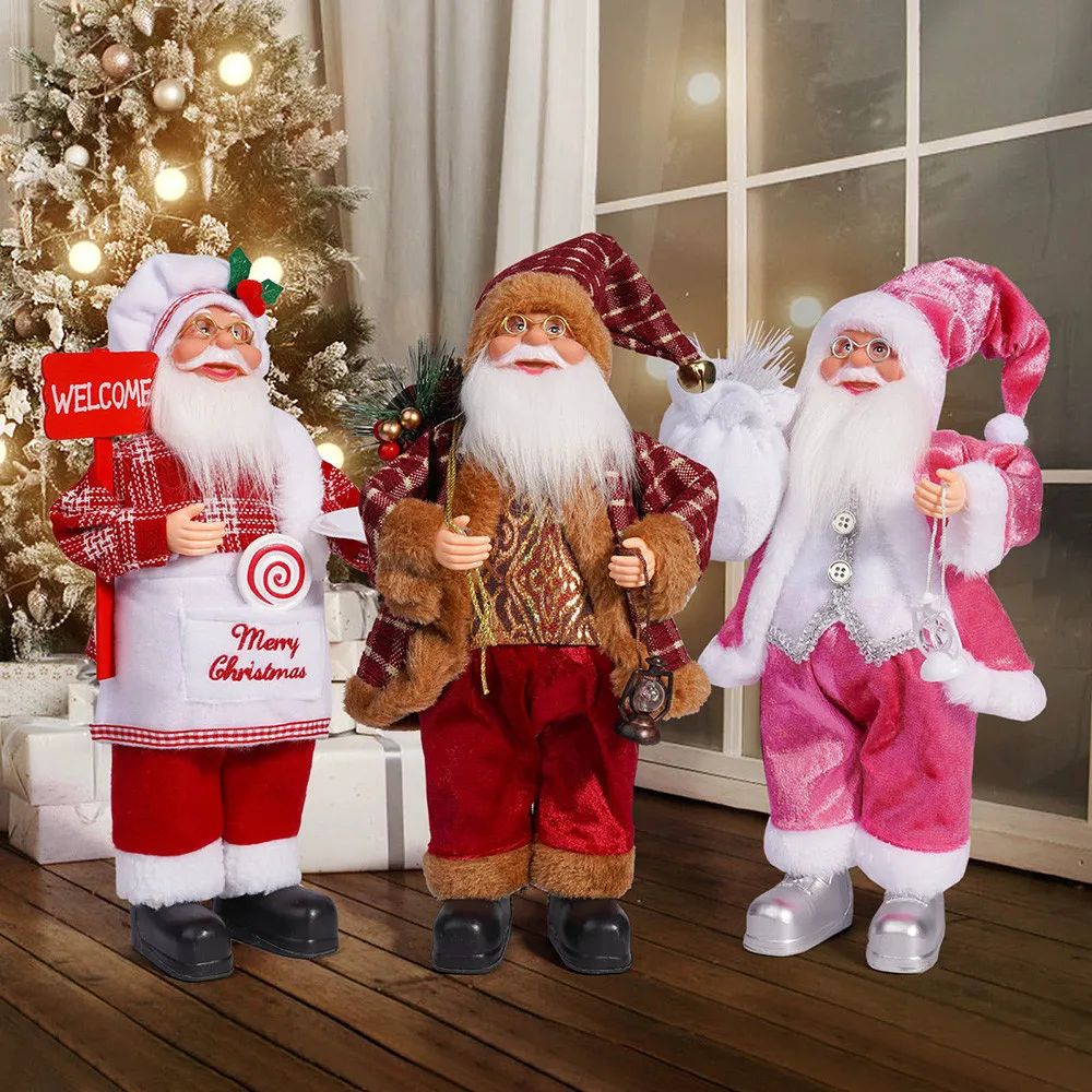 32cm Christmas 12 Inches Santa Claus Standing Posture Doll F