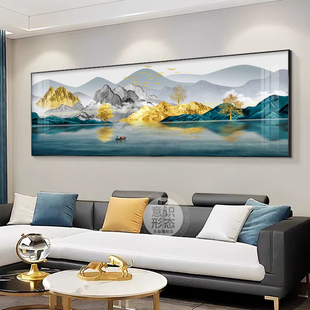 大气沙发背景墙挂画高档轻奢山水客厅装饰画现代简约背靠金山壁画