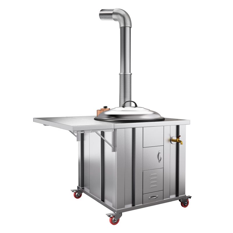 2025新款无烟柴火灶农村家用烧木柴不锈钢大锅灶户外可移动柴火炉