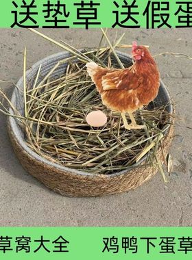 室外过冬鸡窝鸡窝新品下蛋草窝藤编稻草鸭窝保暖鸡舍仿真鸡窝房子