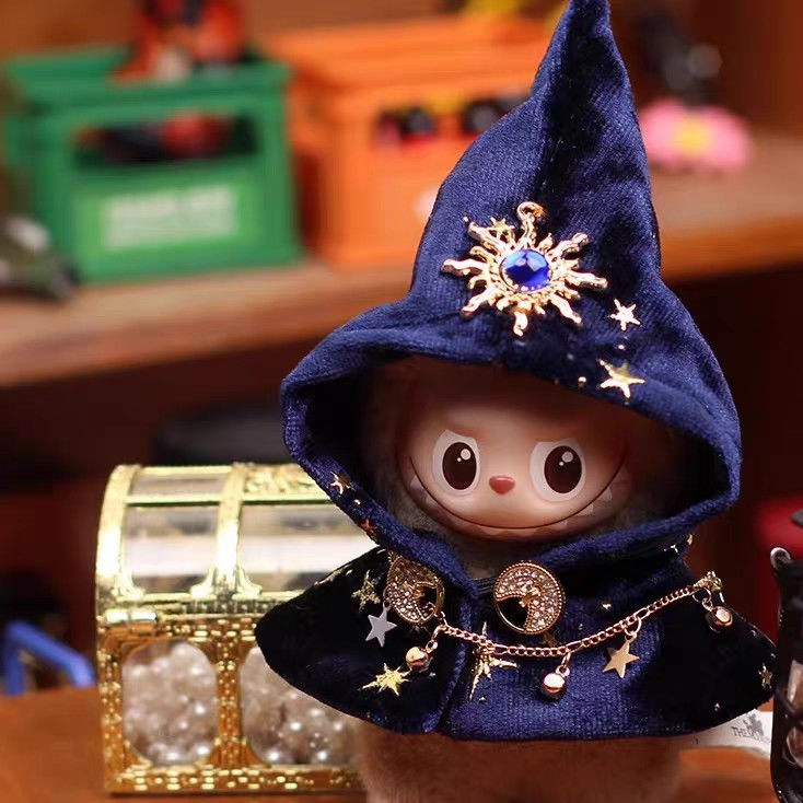 仅售衣服】4.0四代迷你版La布布万圣节娃衣搪胶挂件盲盒塔罗斗篷