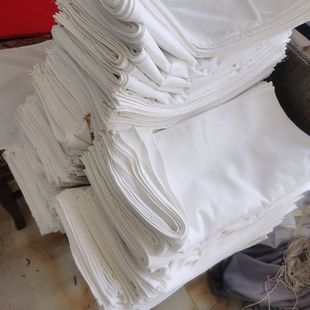 白色纯棉口布折花擦杯布口巾餐巾布抹布扎染布吸水不掉毛清洁清仓