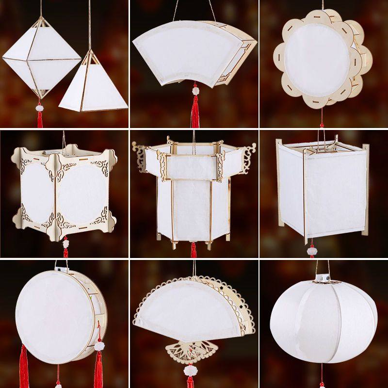 灯笼古风花草纸灯笼手工制作diy涂鸦材料汉服手提发光兔子宫灯笼,节庆用品/礼品,灯笼,淘宝优惠券,粉丝福利购,淘宝优惠卷