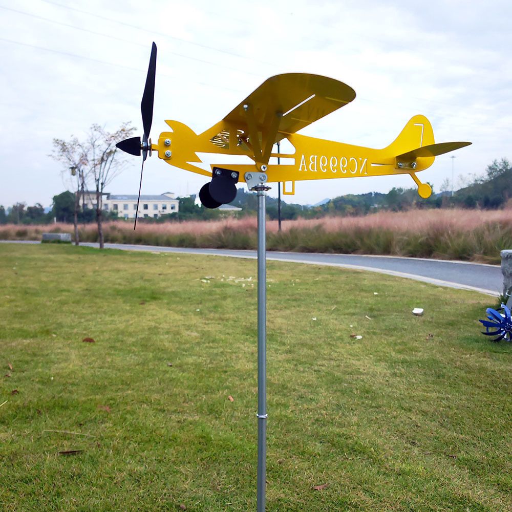 新款飞机风向标 金属风车 带转轴机身可转动 可360°旋转适合户外