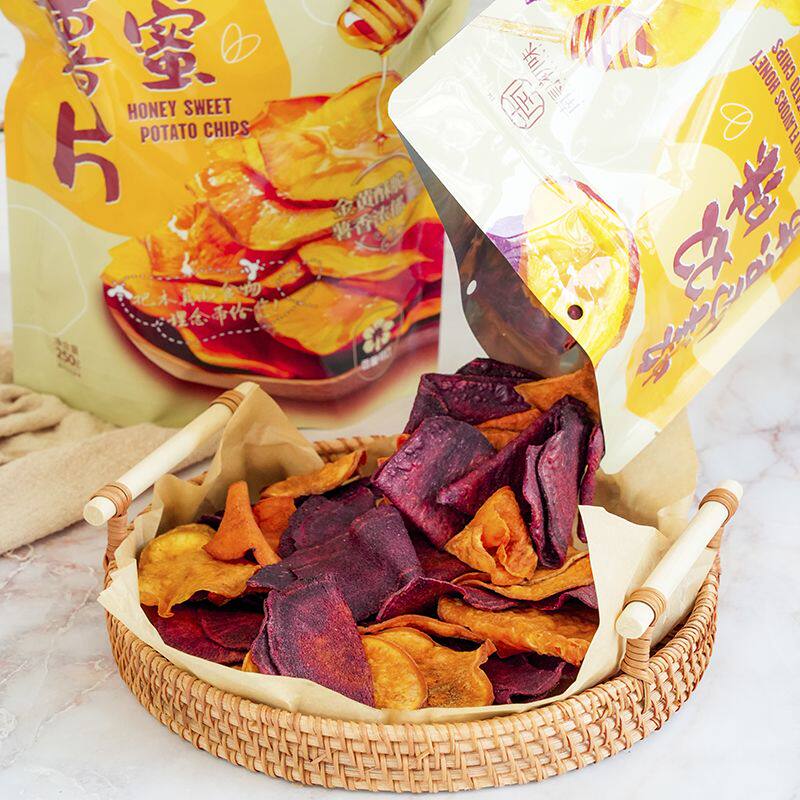 南寻初味网红蜂蜜紫薯红薯片双口味香脆地瓜片干酥番薯片零食脆片