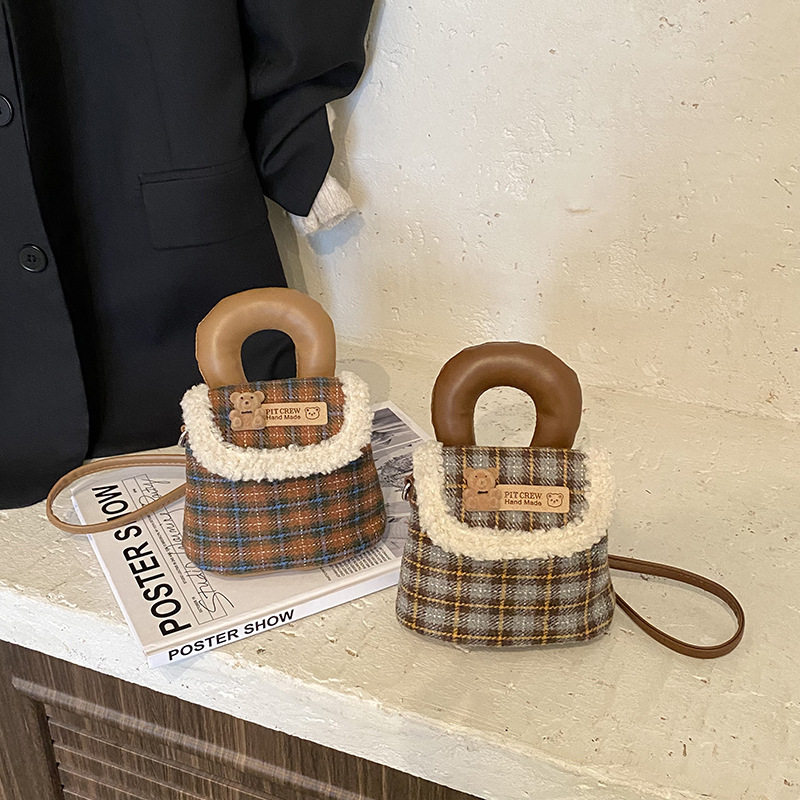 可爱小熊男女童单肩包洋气格子宝宝手拎包秋冬新款儿童配饰包,箱包皮具/热销女包/男包,通用款女包,淘宝优惠券,粉丝福利购,淘宝优惠卷