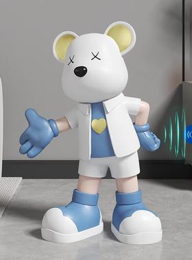 网红迎宾熊落地摆件客厅大型装饰品入户店铺门口公仔开业礼物