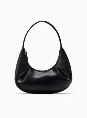 月牙单肩包2025新款春季女包椭圆形手提包黑色通勤高级感腋下包