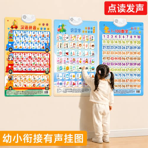 幼儿识字早教点读有声挂图墙贴