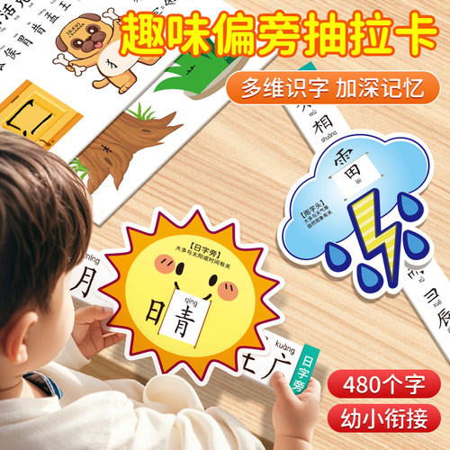 象形偏旁部首识字抽拉卡