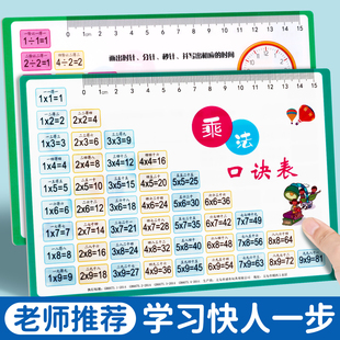 九九乘法口诀表背诵神器小学生乘除法二年级数字教具卡片